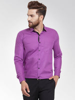Thumbnail for Jainish Purple Formal Shirt with black detailing ( SF 411Purple ) - Distacart