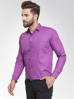 Thumbnail for Jainish Purple Formal Shirt with black detailing ( SF 411Purple ) - Distacart