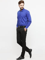 Thumbnail for Jainish Royal Blue Formal Shirt with black detailing ( SF 411Royal-Blue ) - Distacart