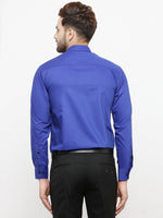 Thumbnail for Jainish Royal Blue Formal Shirt with black detailing ( SF 411Royal-Blue ) - Distacart