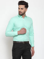 Thumbnail for Jainish Green Formal Shirt with white detailing ( SF 419Green ) - Distacart