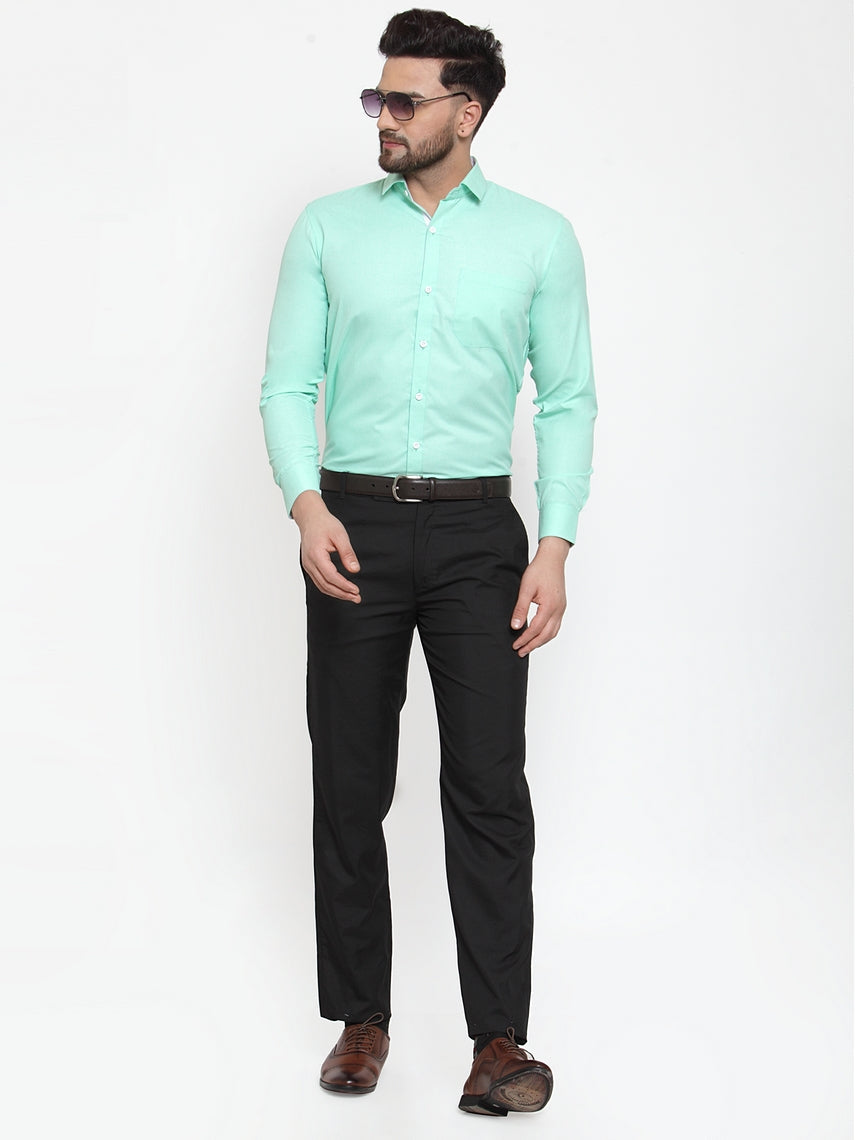 Jainish Green Formal Shirt with white detailing ( SF 419Green ) - Distacart