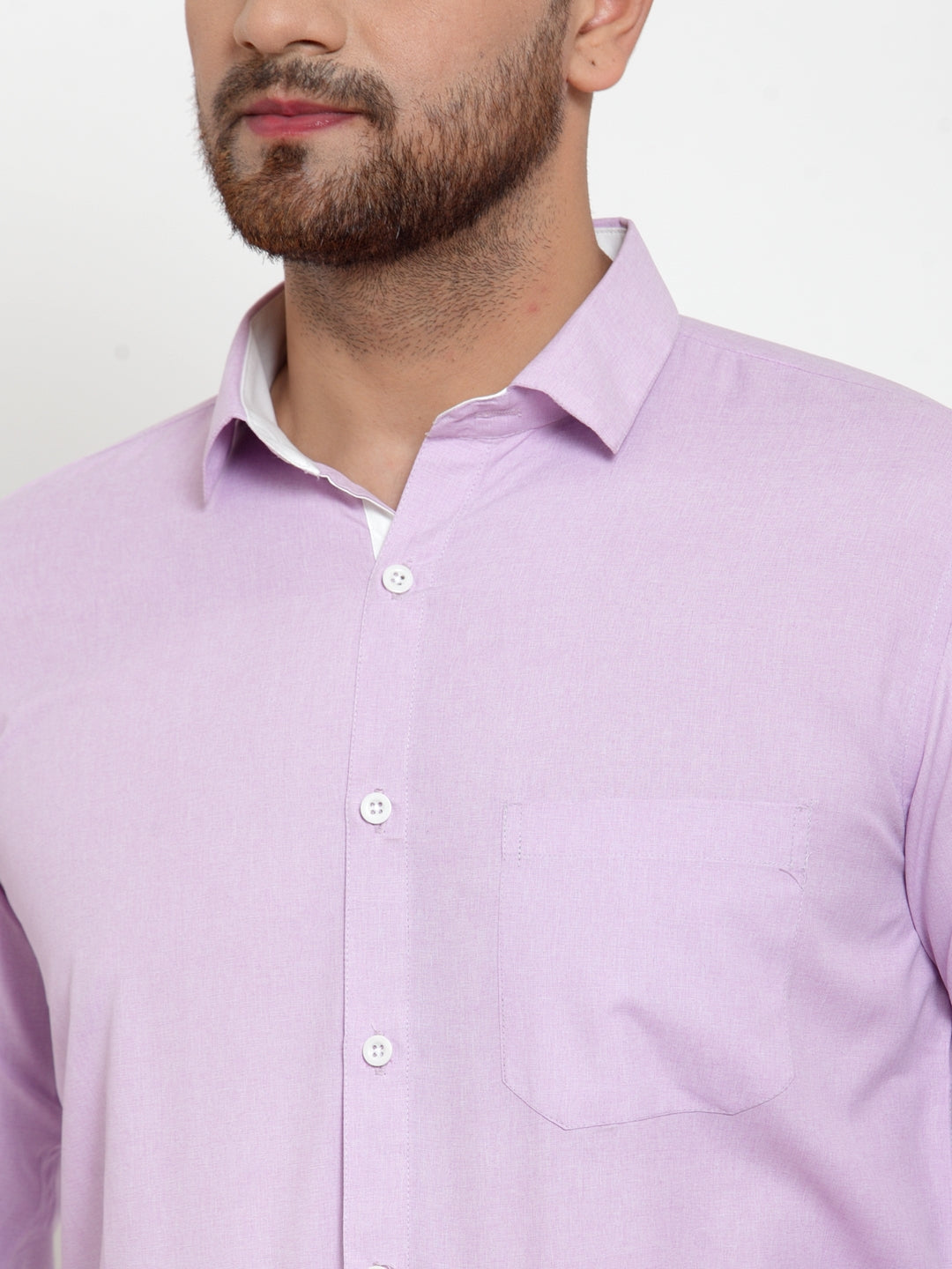 Jainish Light-Purple Formal Shirt with white detailing ( SF 419Light-Purple ) - Distacart