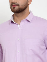 Thumbnail for Jainish Light-Purple Formal Shirt with white detailing ( SF 419Light-Purple ) - Distacart