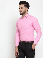Thumbnail for Jainish Pink Formal Shirt with white detailing ( SF 419Pink ) - Distacart