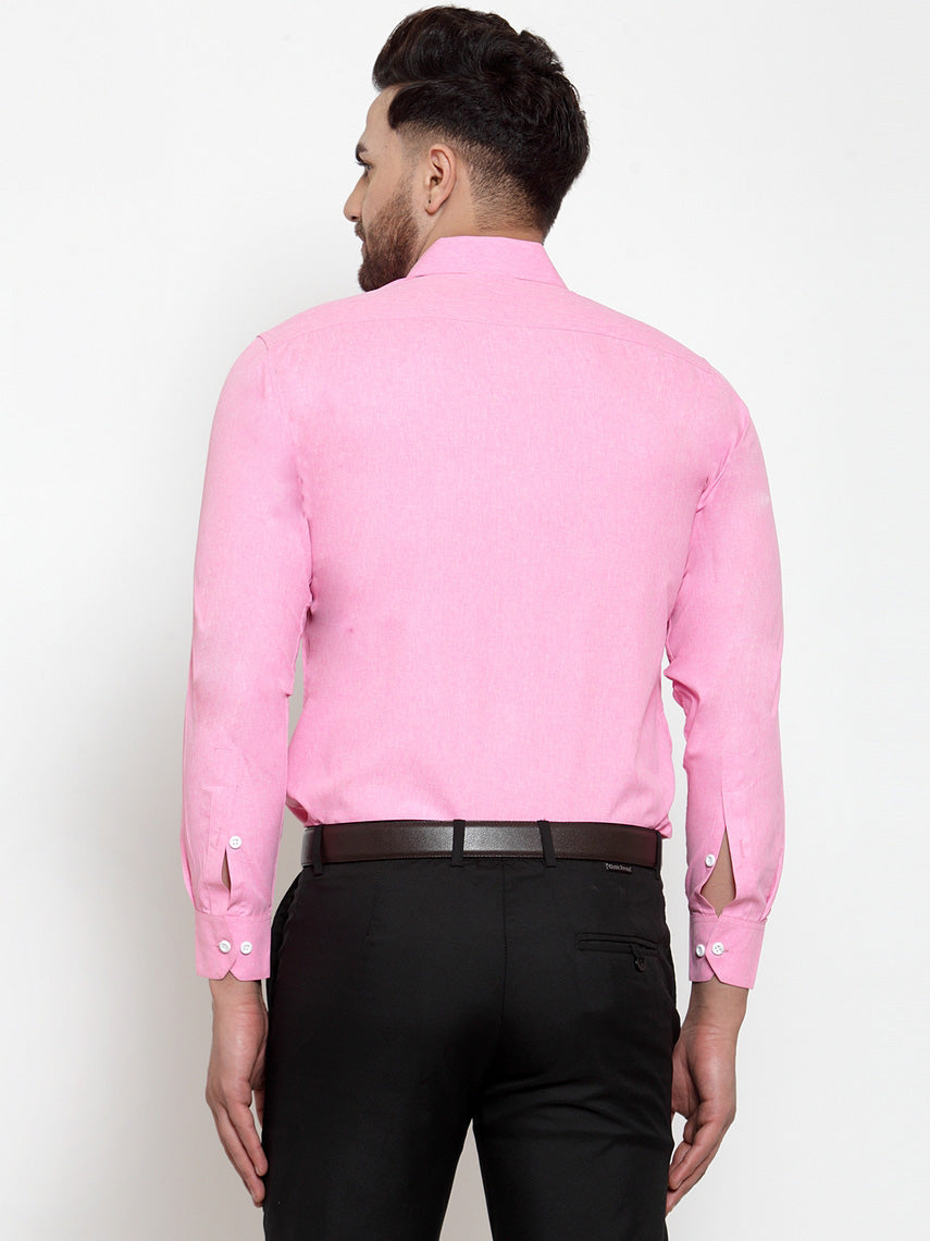 Jainish Pink Formal Shirt with white detailing ( SF 419Pink ) - Distacart