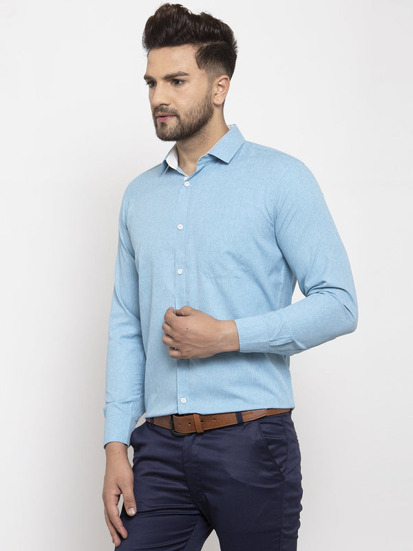 Jainish Pista Green Formal Shirt with white detailing ( SF 419Pista ) - Distacart