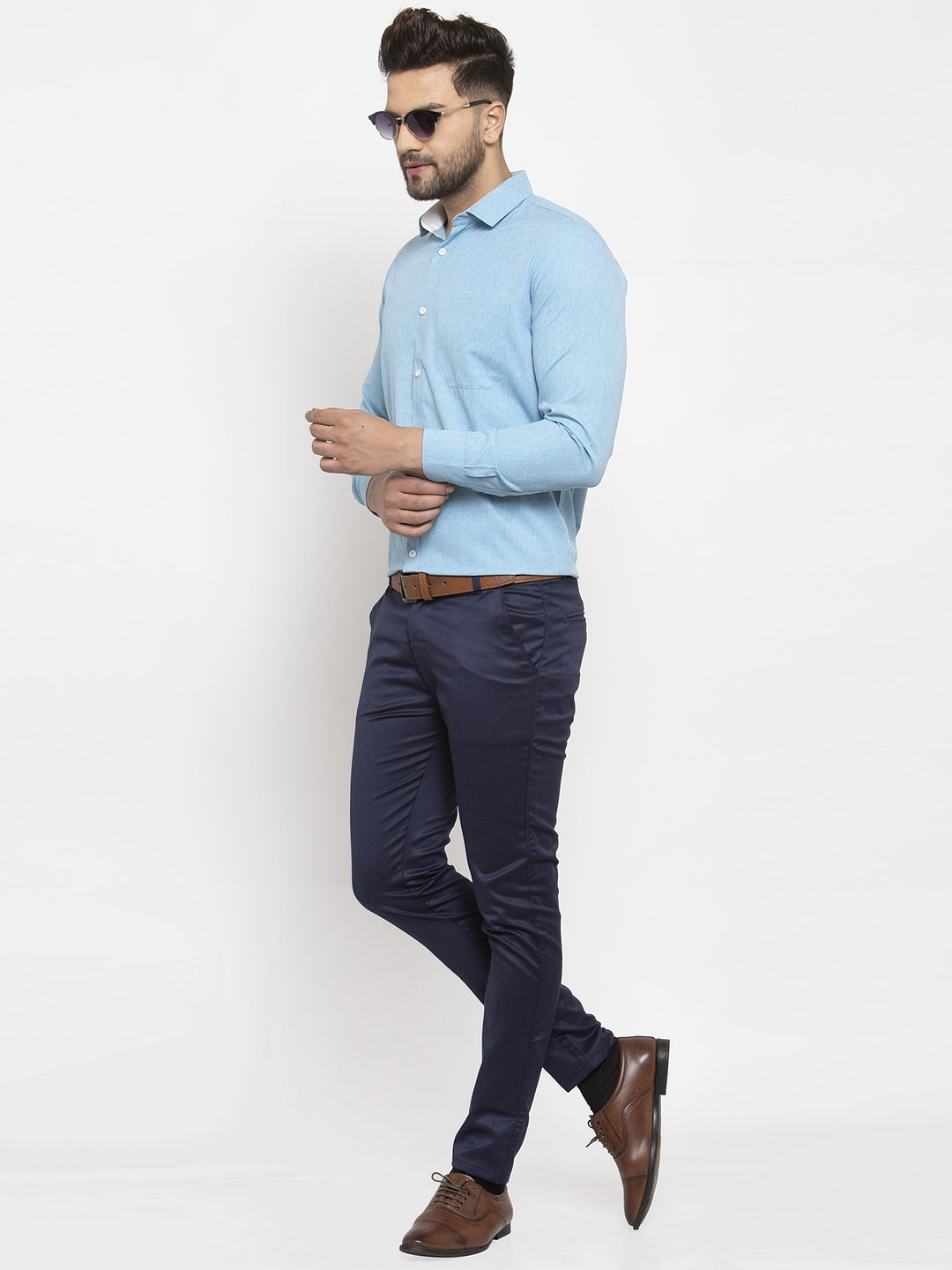 Jainish Pista Green Formal Shirt with white detailing ( SF 419Pista ) - Distacart