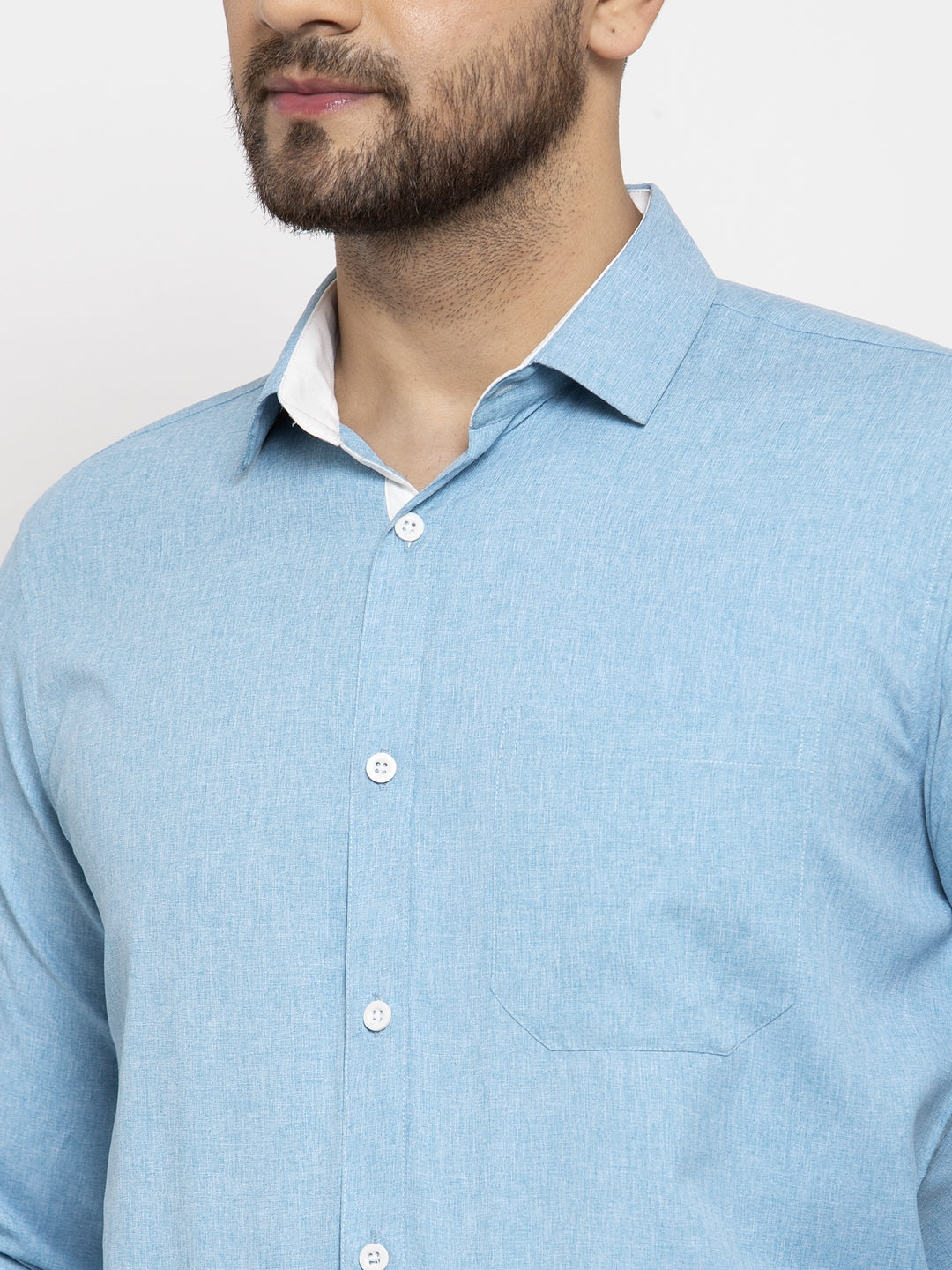 Jainish Pista Green Formal Shirt with white detailing ( SF 419Pista ) - Distacart