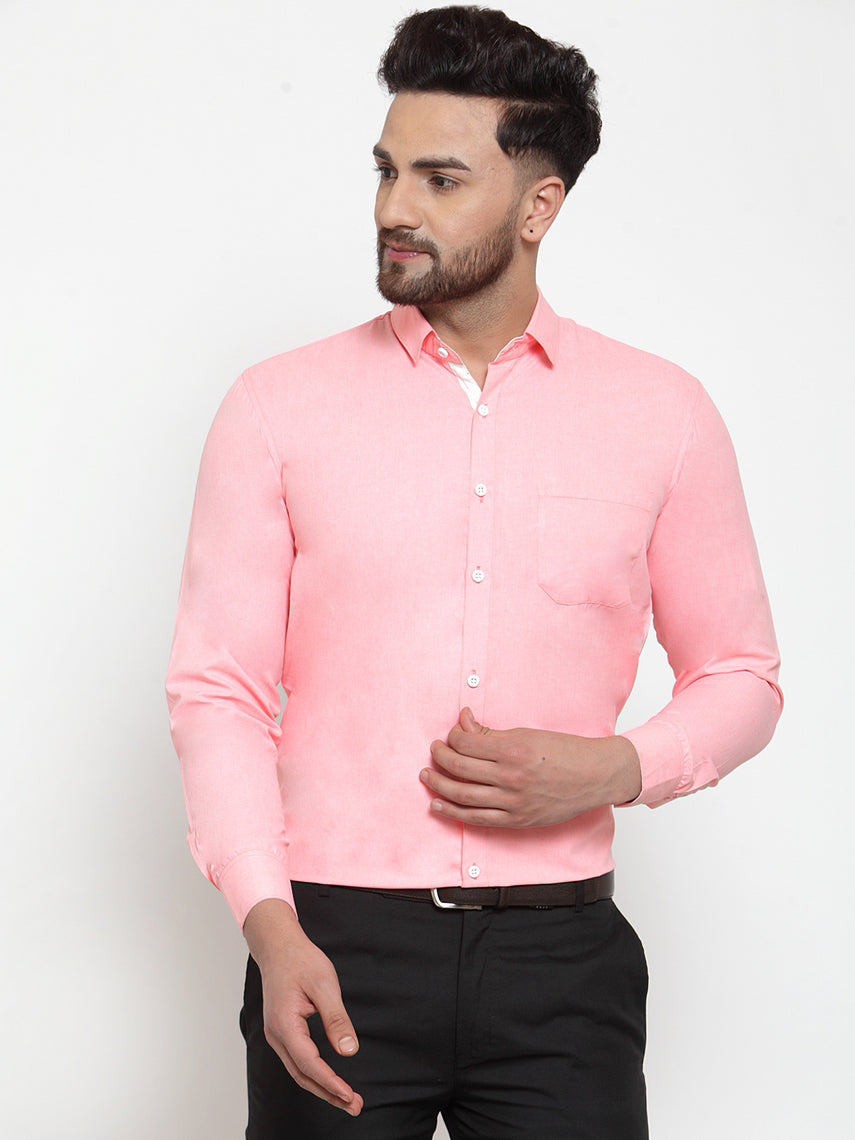 Jainish Red Formal Shirt with white detailing ( SF 419Red ) - Distacart