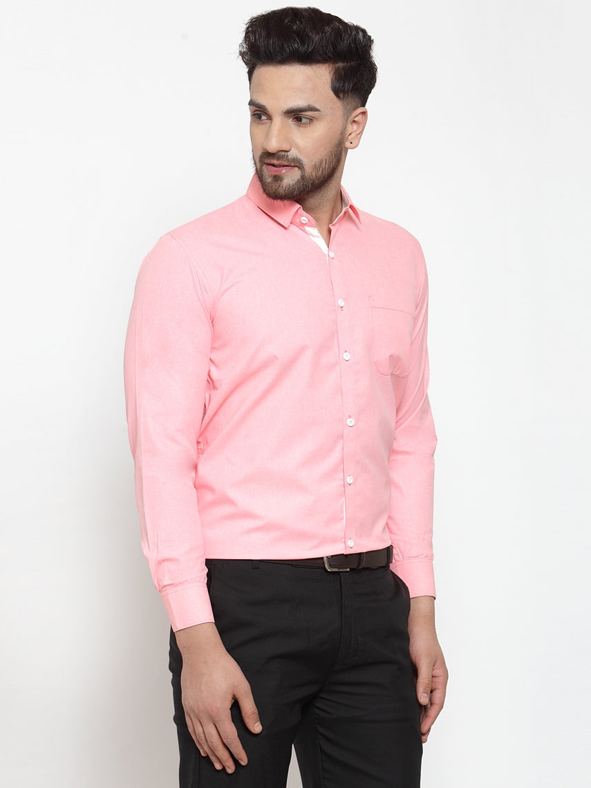 Jainish Red Formal Shirt with white detailing ( SF 419Red ) - Distacart