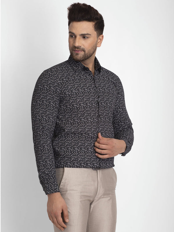 Jainish Black Printed Formal Shirt ( JSF 426Black ) - Distacart