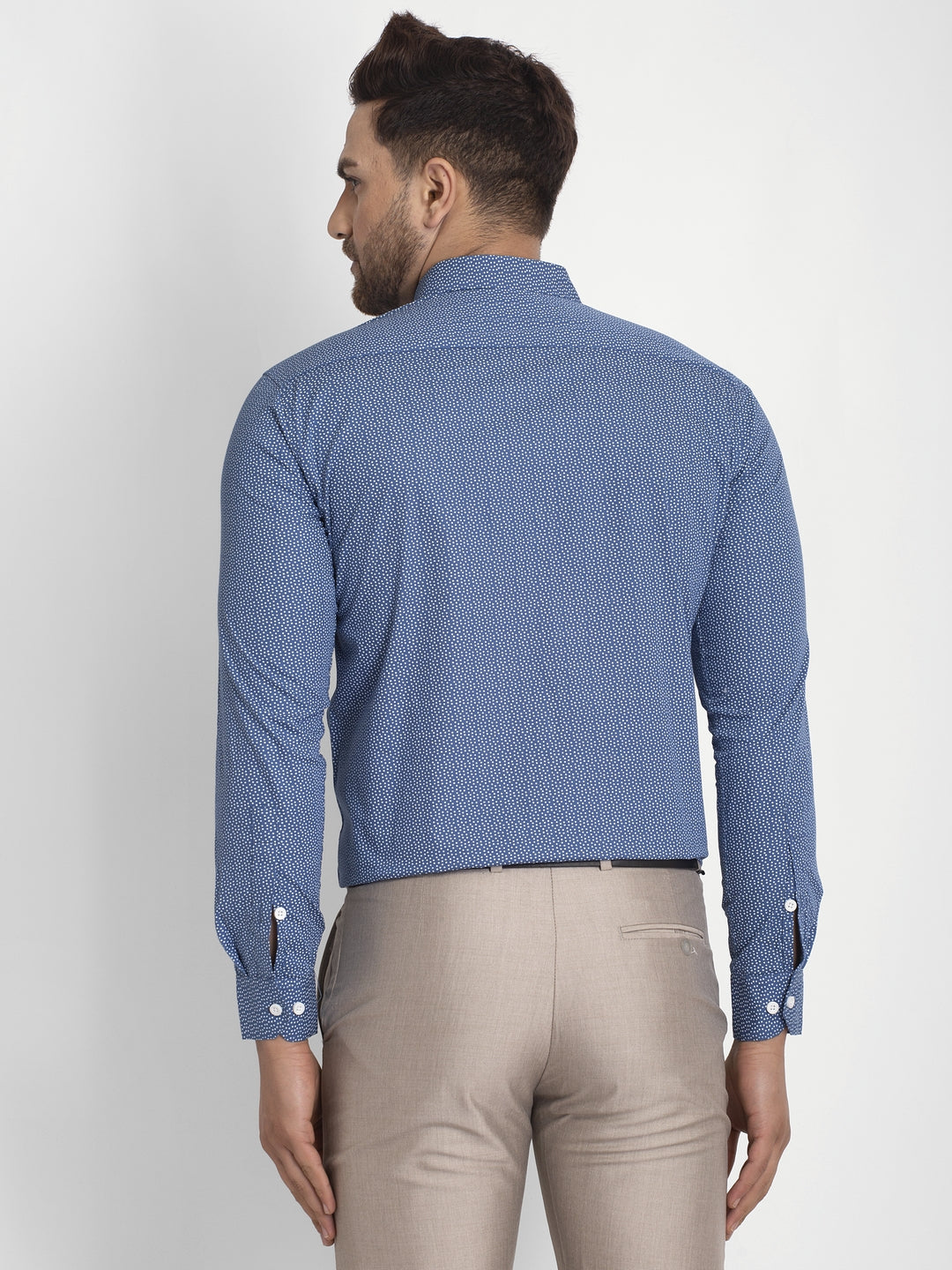 Jainish Blue Men's Cotton Printed Formal Shirts ( SF 428Blue ) - Distacart
