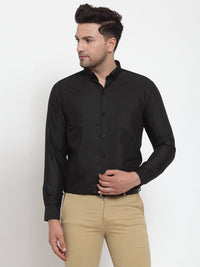 Thumbnail for Jainish Black Men's Cotton Solid Button Down Formal Shirts ( SF 713Black ) - Distacart