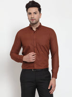 Thumbnail for Jainish Brown Men's Cotton Solid Button Down Formal Shirts ( SF 713Brown ) - Distacart