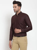 Thumbnail for Jainish Brown Men's Cotton Solid Button Down Formal Shirts ( SF 713Coffee ) - Distacart
