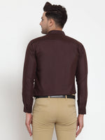 Thumbnail for Jainish Brown Men's Cotton Solid Button Down Formal Shirts ( SF 713Coffee ) - Distacart