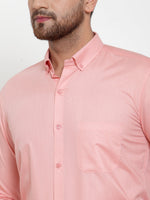 Thumbnail for Jainish Red Men's Cotton Solid Button Down Formal Shirts ( SF 713Coral ) - Distacart