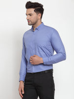 Thumbnail for Jainish Blue Men's Cotton Solid Button Down Formal Shirts ( SF 713Light-Blue ) - Distacart