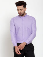 Thumbnail for Jainish Purple Men's Cotton Solid Button Down Formal Shirts ( SF 713Light-Purple ) - Distacart