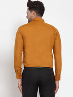 Thumbnail for Jainish Yellow Men's Cotton Solid Button Down Formal Shirts ( SF 713Mustard ) - Distacart