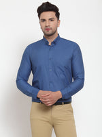 Thumbnail for Jainish Blue Men's Cotton Solid Button Down Formal Shirts ( SF 713Peacock ) - Distacart