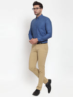 Thumbnail for Jainish Blue Men's Cotton Solid Button Down Formal Shirts ( SF 713Peacock ) - Distacart