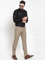 Thumbnail for Jainish Black Men's Cotton Solid Mandarin Collar Formal Shirts ( SF 726Black ) - Distacart