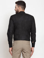 Thumbnail for Jainish Black Men's Cotton Solid Mandarin Collar Formal Shirts ( SF 726Black ) - Distacart