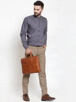 Thumbnail for Jainish Grey Men's Cotton Solid Mandarin Collar Formal Shirts ( SF 726Grey ) - Distacart