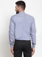 Thumbnail for Jainish Grey Men's Cotton Solid Mandarin Collar Formal Shirts ( SF 726Light-Grey ) - Distacart