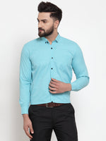 Thumbnail for Jainish Green Men's Cotton Solid Button Down Formal Shirts ( SF 734Aqua ) - Distacart