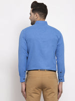 Thumbnail for Jainish Blue Men's Cotton Solid Button Down Formal Shirts ( SF 734Blue ) - Distacart
