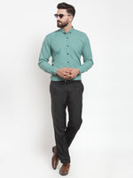 Thumbnail for Jainish Green Men's Cotton Solid Button Down Formal Shirts ( SF 734Green ) - Distacart