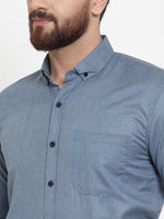Thumbnail for Jainish Grey Men's Cotton Solid Button Down Formal Shirts ( SF 734Grey ) - Distacart