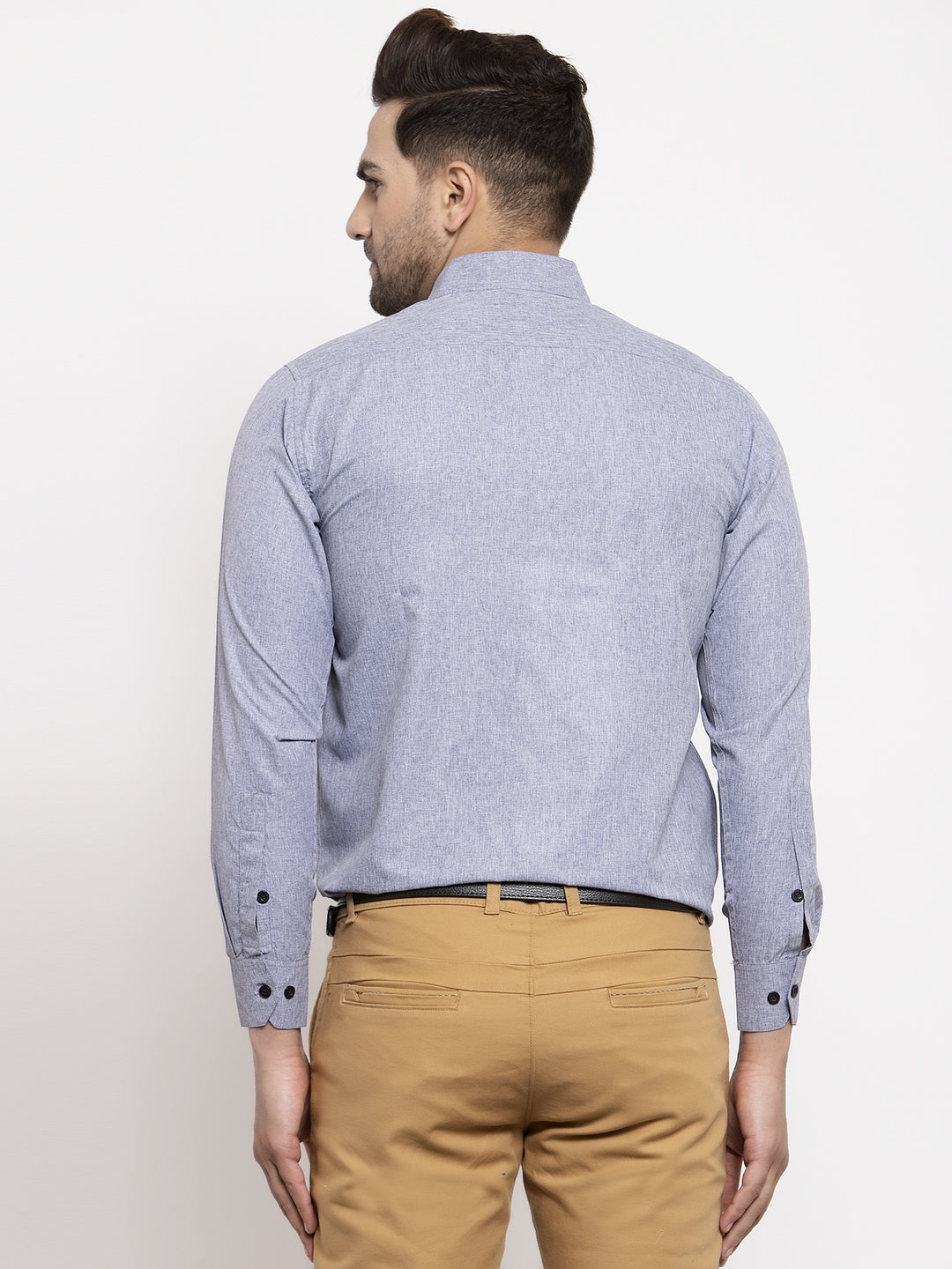 Jainish Grey Men's Cotton Solid Button Down Formal Shirts ( SF 734Light-Grey ) - Distacart