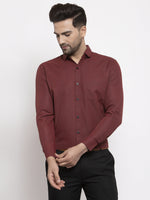 Thumbnail for Jainish Maroon Men's Cotton Solid Button Down Formal Shirts ( SF 734Maroon ) - Distacart