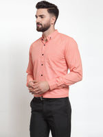 Thumbnail for Jainish Peach Men's Cotton Solid Button Down Formal Shirts ( SF 734Peach ) - Distacart