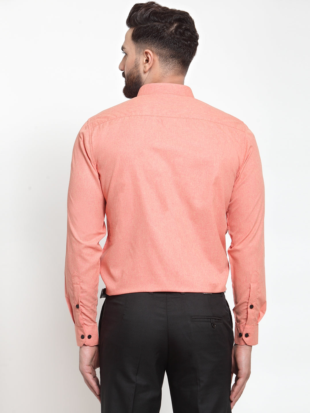 peach dress shirt Men's Peach Cotton Solid Button Down Formal Shirts ( SF 734Peach ) S
