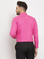 Thumbnail for Jainish Pink Men's Cotton Solid Button Down Formal Shirts ( SF 734Pink ) - Distacart
