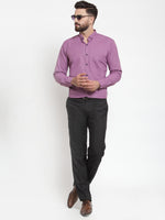 Thumbnail for Jainish Purple Men's Cotton Solid Button Down Formal Shirts ( SF 734Purple ) - Distacart