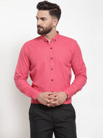 Thumbnail for Jainish Red Men's Cotton Solid Button Down Formal Shirts ( SF 734Red ) - Distacart