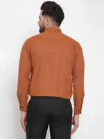 Thumbnail for Jainish Rust Men's Cotton Solid Button Down Formal Shirts ( SF 734Rust ) - Distacart
