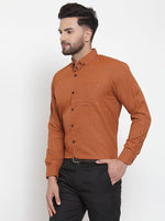 Thumbnail for Jainish Rust Men's Cotton Solid Button Down Formal Shirts ( SF 734Rust ) - Distacart