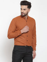 Thumbnail for Jainish Rust Men's Cotton Solid Button Down Formal Shirts ( SF 734Rust ) - Distacart