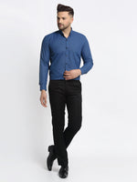 Thumbnail for Jainish Navy Men's Cotton Solid Button Down Formal Shirts ( SF 734Teal ) - Distacart