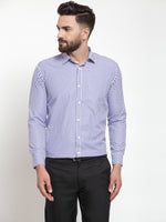 Thumbnail for Jainish Blue Men's Cotton Striped Formal Shirts ( SF 735Blue ) - Distacart