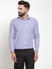 Jainish Blue Men's Cotton Striped Formal Shirts ( SF 735Blue ) - Distacart