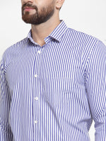 Thumbnail for Jainish Blue Men's Cotton Striped Formal Shirts ( SF 735Blue ) - Distacart