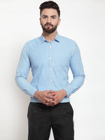 Thumbnail for Jainish Blue Men's Cotton Striped Formal Shirts ( SF 735Sky ) - Distacart